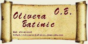 Olivera Batinić vizit kartica
